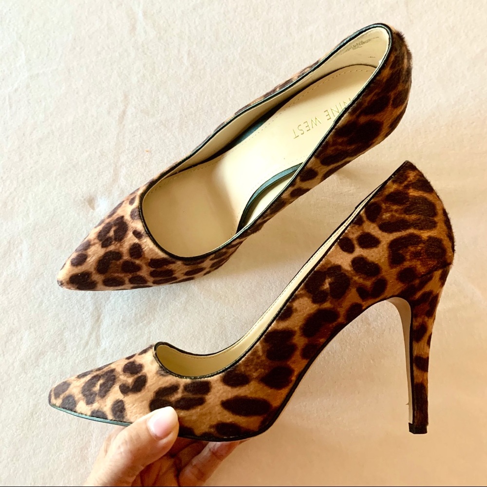 NWOT Nine West “Tatiana” leopard hair calf pumps - Picture 2 of 8